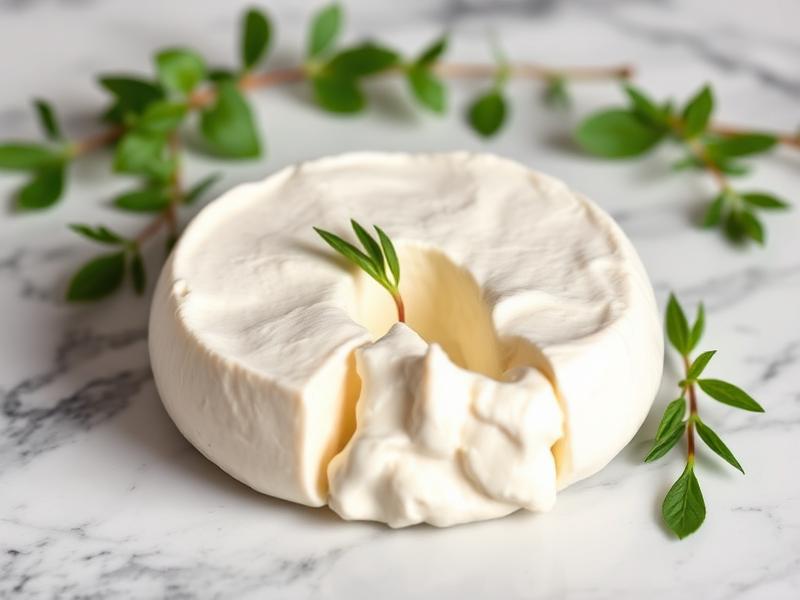 Fresh burrata cheese cut open